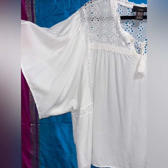 Rain White Eyelet Boho Peasant Top women’s size 3X - Picture 6 of 15